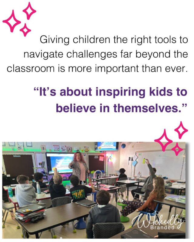 Beverly Cornell teaching a classroom of small students about Branding