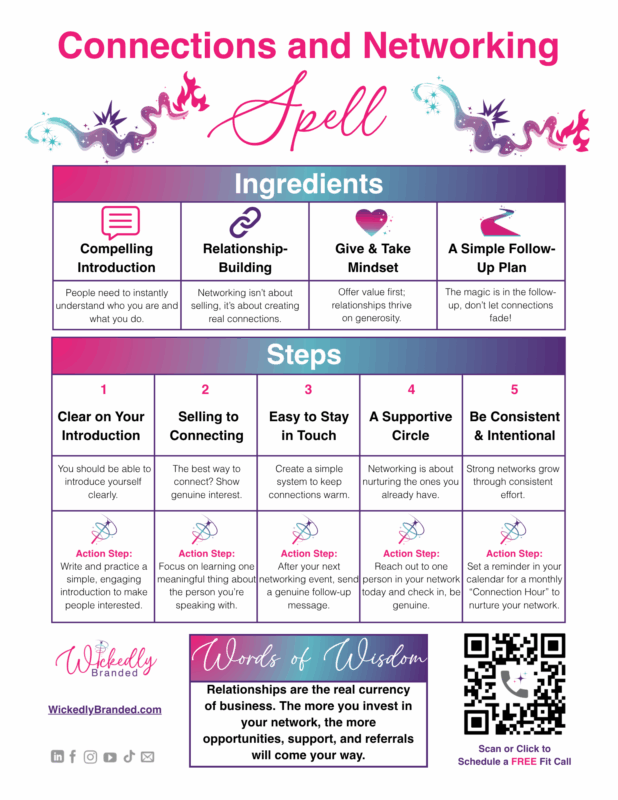 Connections and Networking Spell Infographic