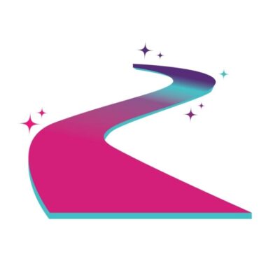 gradient path icon with sparkles branded with Wickedly Branded